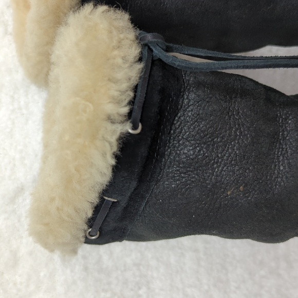 Ugg Shearling Classic Boot Tassels Womens 6 Black Suede Shoes glitter 8 - Picture 8 of 16